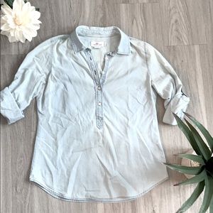 Vineyard Vines Denim Chambray Half Button Shirt